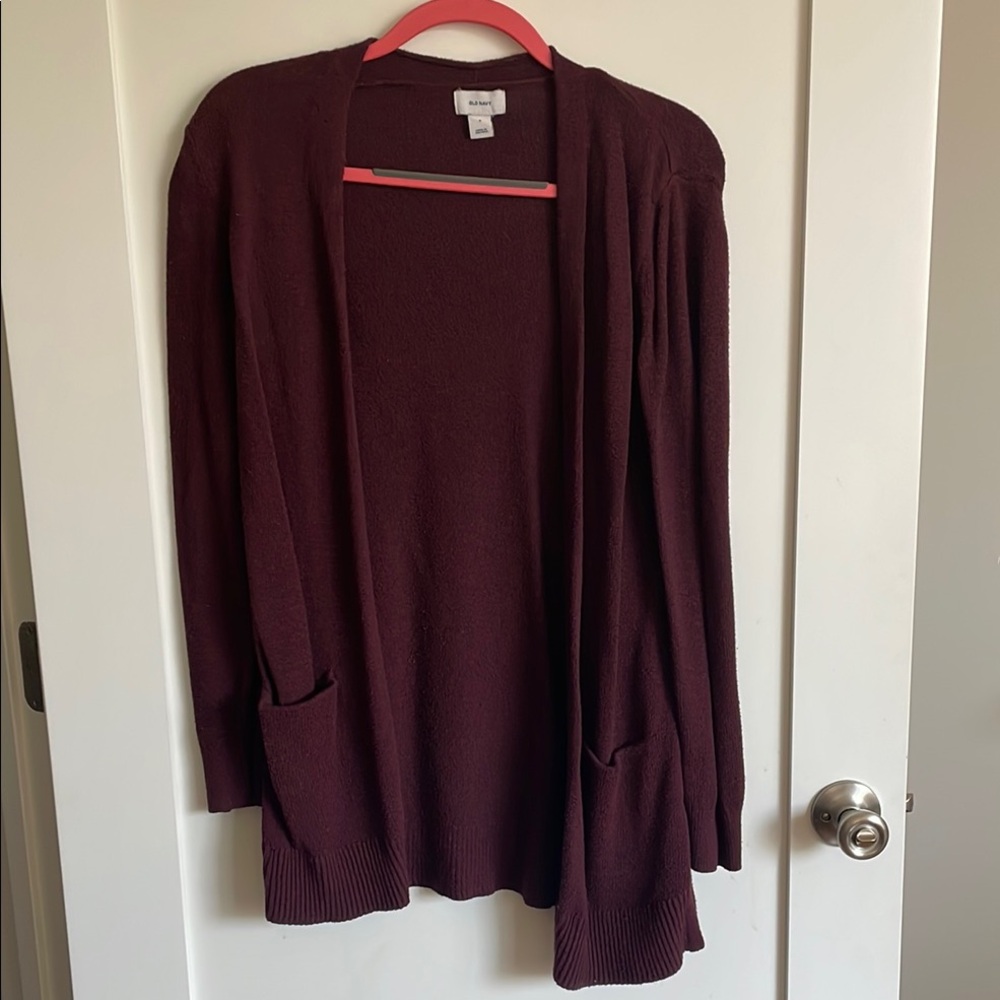 Old Navy Red Cardigan Sweater Lightweight Open Front